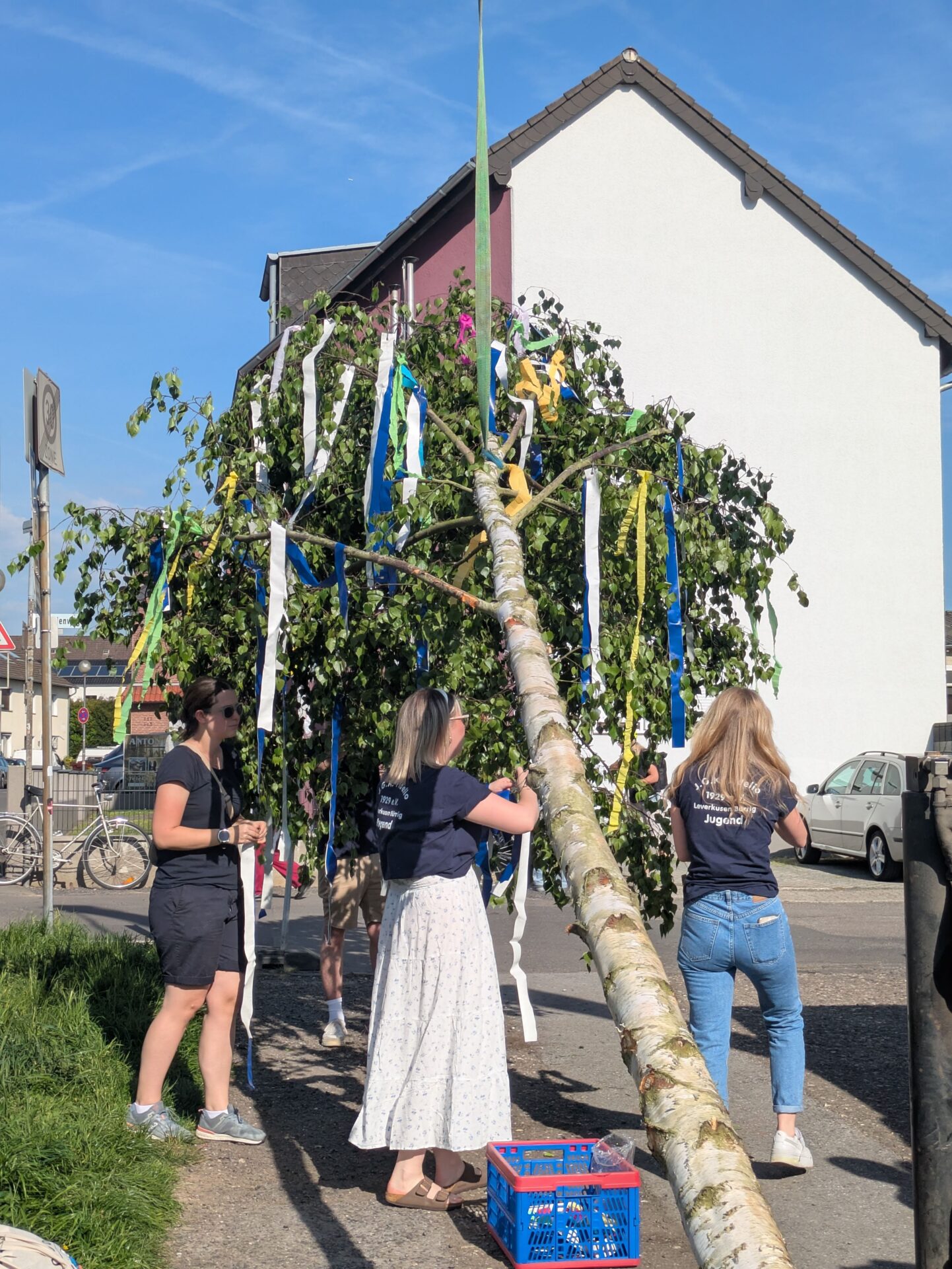 Maibaumaufstellen und Tanz in den Mai